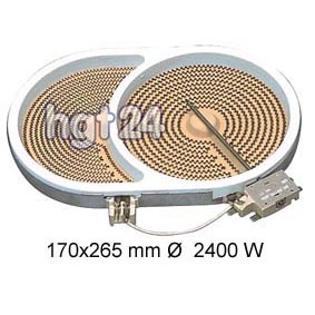 Strahlheizkrper Zweikreis Brter Hilight 170x265 mm , 2400 Watt 230 Volt [565033] - Strahlheizkrper/Kochplatte Brter Hilight EGO 10.57411.604 Ceranfeld Glaskeramikkochfeld AEG Electrolux Privileg Zanussi 565033 - Strahlheizkrper Brter Hilight 170x265 mm  2400 W 230 V Kochfeld-Heizung Strahlheizkrper Kochplatte EGO 10.57411.604 1057411604 fr Energieregler mit Restwrmekontakt Ceranfeld E-Herd Kochfeld AEG Alaska Algor Alno Ariston Arthur Martin Balay Bauknecht