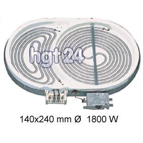 Strahlheizkrper Zweikreis Brter Hilight 140x240 mm , 1800 Watt 230 Volt