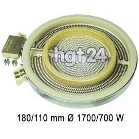 Strahlheizkrper Zweikreis Hilight 180/110 mm , 1700/700 Watt 230 Volt