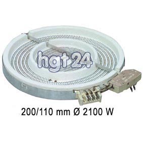 Strahlheizkrper Zweikreis Hilight 200/110 mm , 1450/650 Watt 230 Volt