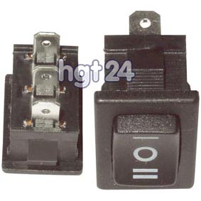 Umschalter 1-polig [720064] - Umschalter Elektrokleingerte 720064 - Umschalter 1-polig Wippschalter Kippschalter Schalter 250 V 10 A Einbauma: 13 x 19,3 mm schwarz I + II 6,3 mm AMP Kaffeemaschine Heiwassergert Khlschrank Mikrowellengert Mikrowelle AEG Alaska Algor Bauknecht BBC Beko Blomberg Bomann Bosch Brand Brink