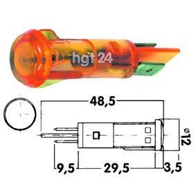 Kontrolllampe gelb 230 Volt