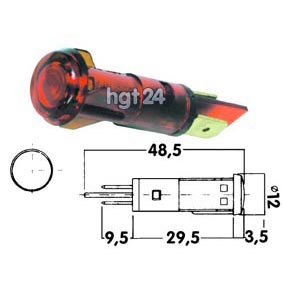 Kontrolllampe rot 230 Volt